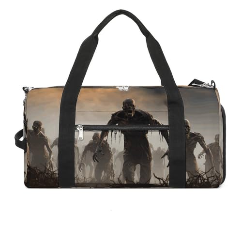 LQPMNK Fitness Tasche, viele Zombie Print Wiederverwendbare Turnbeutel Sport Reise Fitness Tasche Essentials Gym Bag mit Schuhfach, Style, Style, One Size, Stil:, Einheitsgröße von LQPMNK