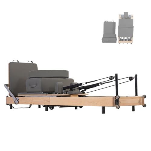 LQQHFSW Verstellbare Pilates Reformer Maschine aus Holz, Fitnessgerät für Studio Gym und Yoga Übungen LQQHFSW Verstellbare Pilates Reformer Maschine aus Holz, Fitnessgerät für Studio Gym und Yoga Übungen von LQQHFSW