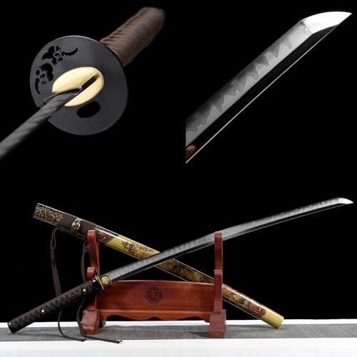 LQSLFsword 103cm Hochwertig Katana,Samuraischwert,Sharp,Katana Schwert scharf, Hand geschmiedete T10 Stahl brennende Klinge Sammlung, Geschenke, Wildnis Überleben LQSLFsword 103cm Hochwertig Katana,Samuraischwert,Sharp,Katana Schwert scharf, Hand geschmiedete T10 Stahl brennende Klinge Sammlung, Geschenke, Wildnis Überleben von LQSLFsword