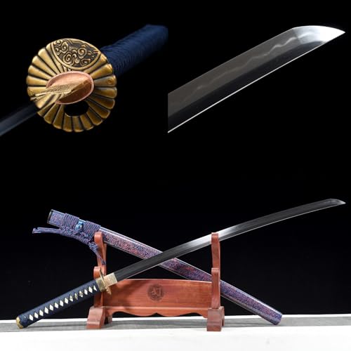 LQSLFsword 103cm Hochwertig Katana，Samuraischwert，Sharp，katana Schwert scharf， Hand geschmiedete T10 Stahl brennende Klinge Sammlung, Geschenke, Wildnis Überleben von LQSLFsword