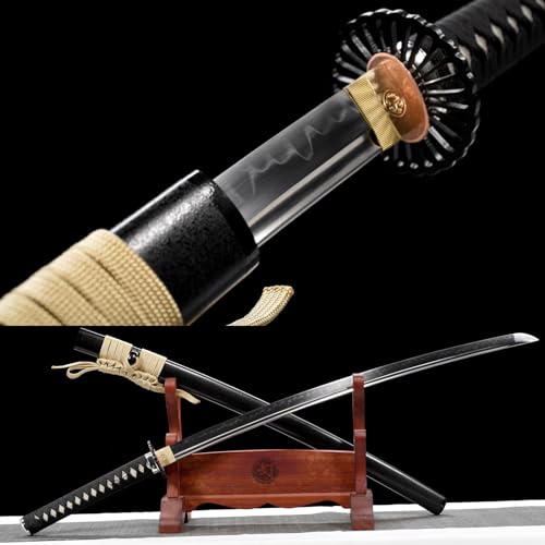LQSLFsword 103cm Katana,Samuraischwert,Sharp,Katana Schwert scharf, Hand geschmiedete T10 Stahl brennende Klinge LQSLFsword 103cm Katana,Samuraischwert,Sharp,Katana Schwert scharf, Hand geschmiedete T10 Stahl brennende Klinge von LQSLFsword