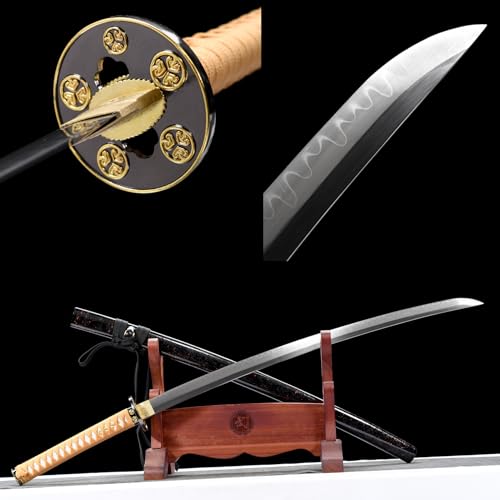 LQSLFsword 103cm Katana，Samuraischwert，Sharp，katana Schwert scharf， Handforged Damascus steel von LQSLFsword
