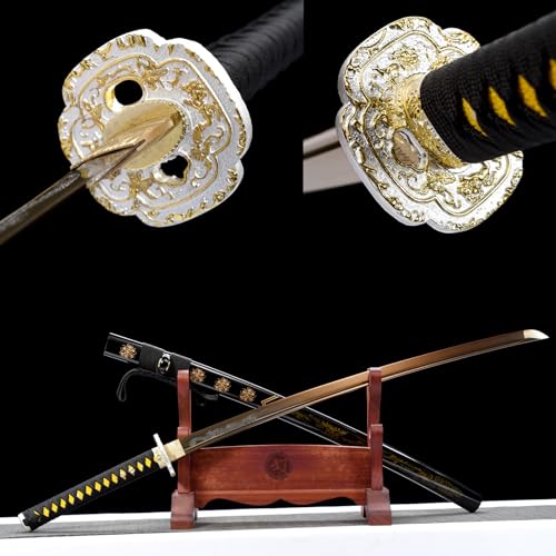LQSLFsword 103cm Katana，Samuraischwert，Sharp，katana Schwert scharf， Handgeschmiedeter Kohlenstoffstahl von LQSLFsword