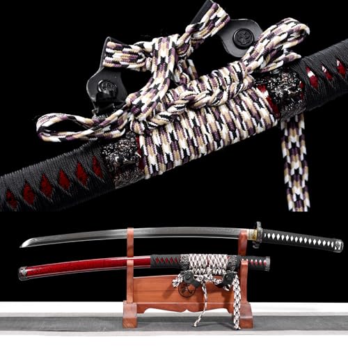 LQSLFsword 104cm Katana，Tachi，Samuraischwert，Sharp，Katana Schwert scharf， Hand geschmiedete T10 Stahl brennende Klinge von LQSLFsword