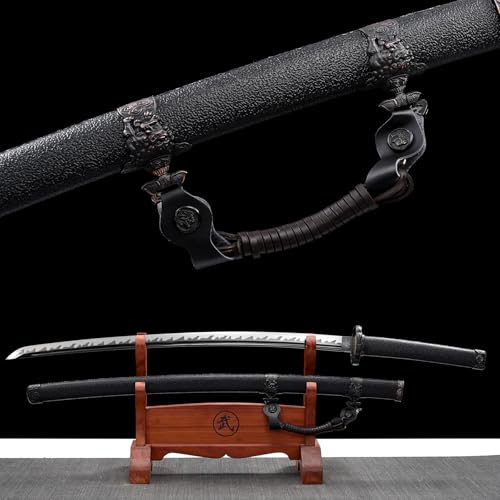 LQSLFsword 104cm Katana，Tachi，Samuraischwert，Sharp，Katana Schwert scharf， Handgeschmiedeter hoher Manganstahl von LQSLFsword