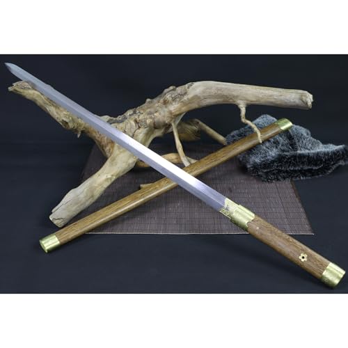 LQSLFsword 105cm Langes Schwert, zweihändiges Schwert， Katana，Samuraischwert，Sharp， Handgeschmiedeter Damaskusstahl von LQSLFsword