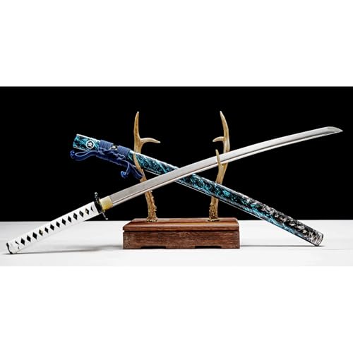 LQSLFsword Ghost of Tsushima Schwert/Katana/scharf， Geeignet für Rollenspiele und Geschenke geben， Handgeschmiedeter hoher Manganstahl (lang Katana) von LQSLFsword