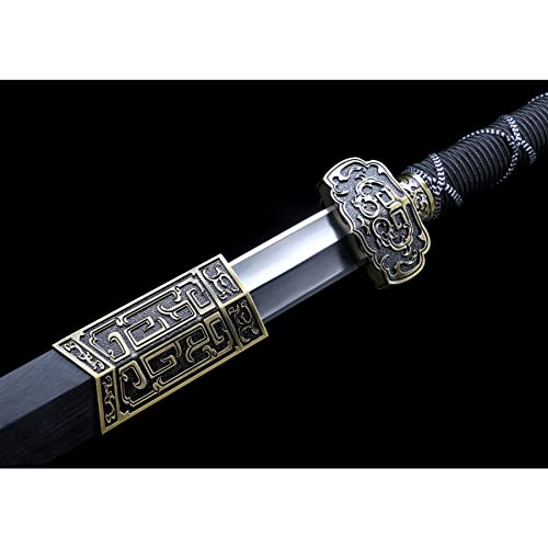 LQSMX sword Chinesisches Schwert/scharf/Katana Schwert Zweihändiges Schwert, Einhandschwert 42.5in Schwerter echte Waffen Handgeschmiedeter Manganstahl von LQSMX sword