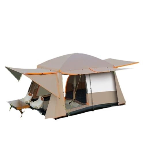 Tent for Camping Outdoor-Campingzelt Mit Zwei Zimmern Und Einem Wohnzimmer for 4, 8 Und 10 Personen, Regensicher Und Tragbar Zelte (Color : K, Size : B) von LQVAIPT
