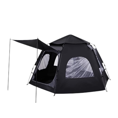 Tent for Camping Schwarzes Sechseckiges Zelt, Outdoor-Camping for 5–8 Personen, Zusammenklappbares, Automatisches, Schnell Zu Öffnendes Reise-Camping-Schattenzelt Zelte (Color : Black, Size : B) von LQVAIPT