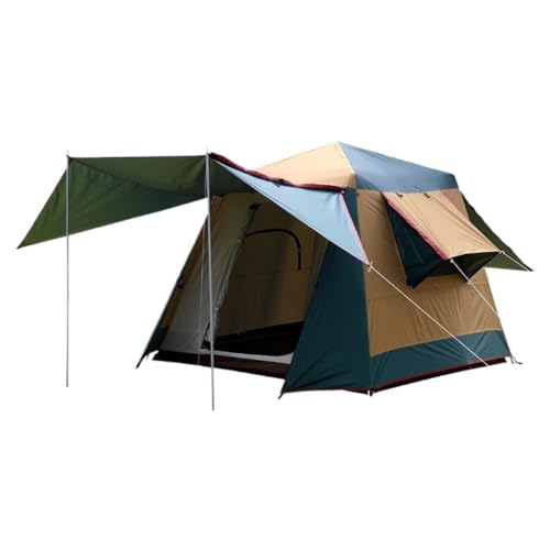 Tent for Camping Vollautomatisches, Doppelschichtiges, Sonnen- Und Regensicheres Campingzelt Aus Aluminiumlegierung for Den Außenbereich, Mehrpersonenzelt Zelte (Color : Green, Size : A) von LQVAIPT