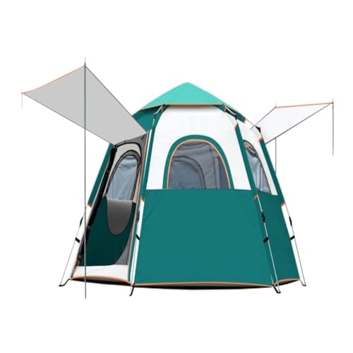 Tent for Camping Zelt Outdoor Camping Strand Tragbares Faltzelt Vollautomatisches Schnellöffnendes Sechseckzelt Regenfestes Zelt Zelte (Color : Green, Size : C) von LQVAIPT