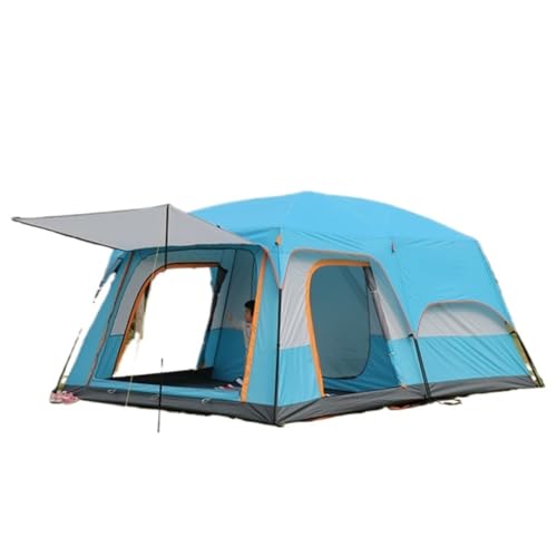 Tent for Camping Zwei Schlafzimmer Und EIN Wohnzimmer, Outdoor-Zelt, Luxuriöses Zelt, Regen- Und Sonnensicheres Camping-Familien-Grillzelt Zelte (Color : Blue, Size : A) von LQVAIPT
