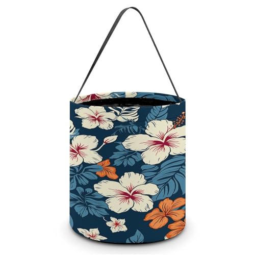 LQWOK Süßigkeitenkorb, Hawaii-Blumendruck, Süßigkeitenkorb, Süßigkeiten-Handtasche, tragbarer Süßigkeitenkorb, Hawaii-Blume, Einheitsgröße, Hawaii Blume, Einheitsgröße, Stilvoll von LQWOK