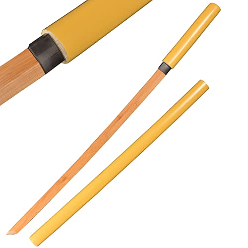 LQZJG Bambus Praxis Schwert Training Schwert Gerade Katana Gelb 99cm LQZJG Bambus Praxis Schwert Training Schwert Gerade Katana Gelb 99cm von LQZJG