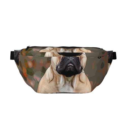 Gürteltasche mit französischer Bulldogge, bedruckt, verstellbare Bauchtasche, leicht, für Reisen, für Spaziergänge, Radfahren, Wandern, Reisen, Schwarz , Einheitsgröße, Lässiger Tagesrucksack von LRHCNZDCP