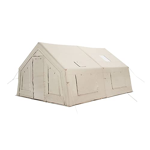 LRVTREC Aufblasbares Campingzelt für den Außenbereich mit Luftpumpe, 13 m² große Glamping-Zelte, einfach aufzubauendes, winddichtes 4-Jahreszeiten-Haus zum Angeln, Camping und Wandern, 480 x 360 x 250 von LRVTREC