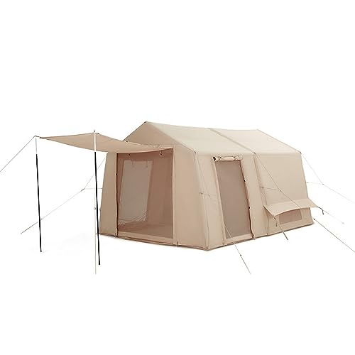 LRVTREC Große Campinghütte, aufblasbares Zelt, aufblasbares Campingzelt, aufblasbares Zelt für den Außenbereich, Baumwollmaterial, erweiterte Lobby, großer Aktivitätsraum von LRVTREC