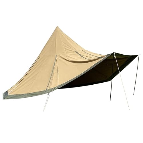 LRVTREC Outdoor-Tipi-Zelt für 8 Personen, wasserdichtes 4-Jahreszeiten-Familien-Pyramidenzelt, Camping, Rucksackreisen, Wandern, Bergsteigen, einfacher Aufbau – 600 x 600 x 350 cm von LRVTREC