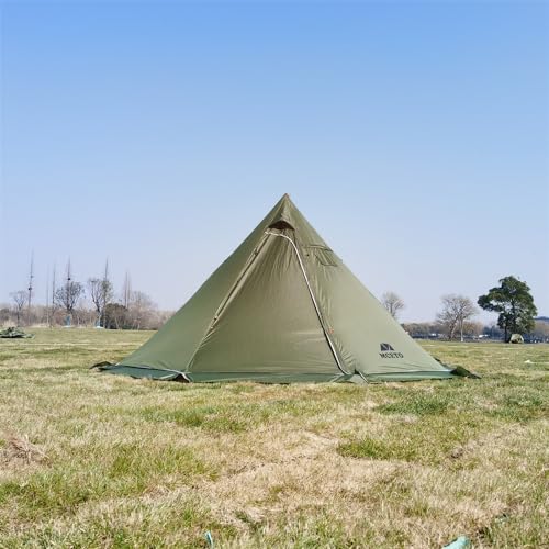 LRVTREC Tipi-Warmzelt für 5–8 Personen mit Ofenanschluss, Camping-Pyramiden-Tipi-Zelt für Camping, Rucksackreisen, Wandern, Tipi-Zelt mit Ofenanschluss von LRVTREC