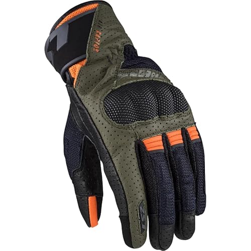 LS2 Handschuhe Air Raptor grün/orange Größe m | geeignet für den Frühling;Sommer | hochwertigen Leder/Air mesh | Abriebfestigkeit | Reißfestigkeit | Aufprallschutz | Ergonomisch | von LS2