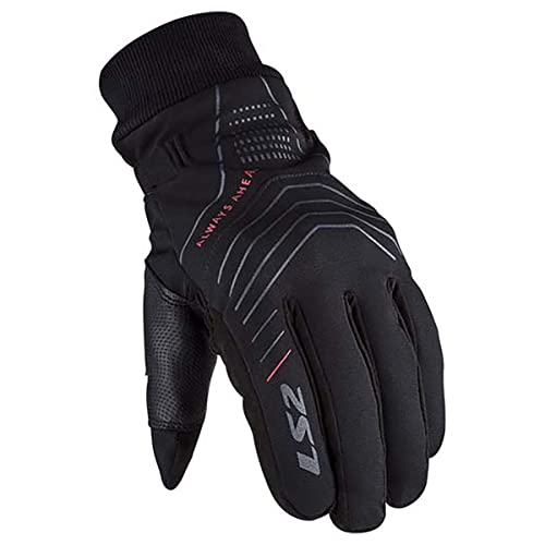 LS2 Handschuhe Civis Lady schwarz Größe L | geeignet für den Winter | hochwertigen Kunstleder | Abriebfestigkeit | Reißfestigkeit | Aufprallschutz | Ergonomisch | von LS2