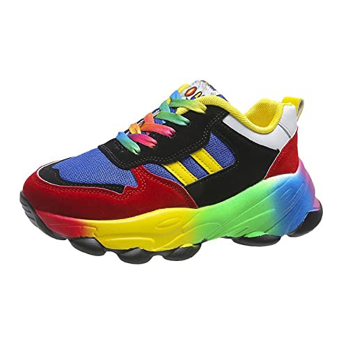 LSCOLO Regenbogenschuhe für Mädchen , Laufschuhe Damenschuhe Plattform-Regenbogen-Sneaker Color-Blocking-Casual-Sneakers,39,Blue LSCOLO Regenbogenschuhe für Mädchen , Laufschuhe Damenschuhe Plattform-Regenbogen-Sneaker Color-Blocking-Casual-Sneakers,39,Blue von LSCOLO