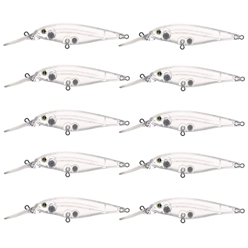LSHDCER 10 Stück Unlackierte Angelköder, blanko, Unbemalte Angelköder Harte Kunstköder DIY Blank Köder Kit mit 3D-Angelaugen, 11cm/8.5g LSHDCER 10 Stück Unlackierte Angelköder, blanko, Unbemalte Angelköder Harte Kunstköder DIY Blank Köder Kit mit 3D-Angelaugen, 11cm/8.5g von LSHDCER
