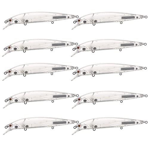 LSHDCER 10 Stück Unlackierte Angelköder, blanko, Unbemalte Angelköder Harte Kunstköder DIY Blank Köder Kit mit 3D-Angelaugen, 14cm/15.8g LSHDCER 10 Stück Unlackierte Angelköder, blanko, Unbemalte Angelköder Harte Kunstköder DIY Blank Köder Kit mit 3D-Angelaugen, 14cm/15.8g von LSHDCER