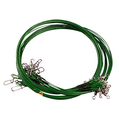 LSHEL Stahlvorfächer Edelstahl 20 Stücke Angeln Stahlvorfach Edelstahl Vorfächer mit Wirbel und Karabiner 70cm / 30kg LSHEL Stahlvorfächer Edelstahl 20 Stücke Angeln Stahlvorfach Edelstahl Vorfächer mit Wirbel und Karabiner 70cm / 30kg von LSHEL