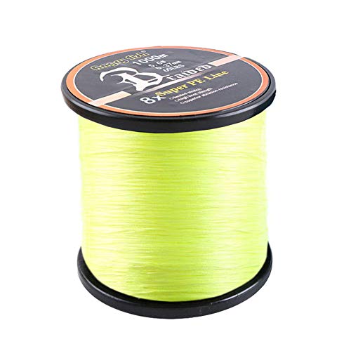 LSHEL Geflochtene Angelschnur 8fach 1000m PE Super Starke Geflochtene Schnüre, Gelb, 1.0# 0.17mm/9.09kg/20lb LSHEL Geflochtene Angelschnur 8fach 1000m PE Super Starke Geflochtene Schnüre, Gelb, 1.0# 0.17mm/9.09kg/20lb von LSHEL