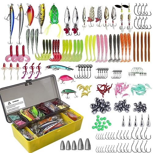 LSHEL 318 Stück Fischköder-Set Angelköder Angelzubehör mit Angelbox Fischköder Fischhaken Set für Salzwasser und Süßwasser LSHEL 318 Stück Fischköder-Set Angelköder Angelzubehör mit Angelbox Fischköder Fischhaken Set für Salzwasser und Süßwasser von LSHEL