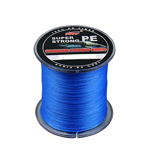 LSHEL Geflochtene Angelschnur 4 Fach Braided Fishing Line 300m, Blau, 2.5# 0.26mm/13.6kg/30lb von LSHEL