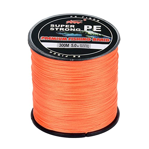 LSHEL Geflochtene Angelschnur 4 Fach Braided Fishing Line 300m, Orange, 3.0# 0.28mm/18.2kg/36lb LSHEL Geflochtene Angelschnur 4 Fach Braided Fishing Line 300m, Orange, 3.0# 0.28mm/18.2kg/36lb von LSHEL