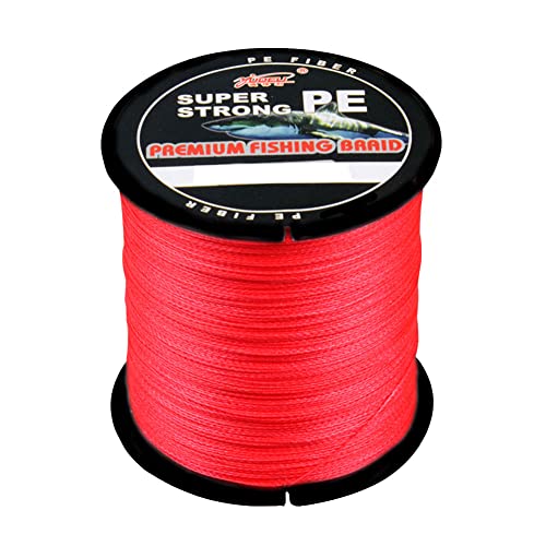 LSHEL Geflochtene Angelschnur 4 Fach Braided Fishing Line 300m, Rot, 0.6# 0.12mm/5.6kg/12lb LSHEL Geflochtene Angelschnur 4 Fach Braided Fishing Line 300m, Rot, 0.6# 0.12mm/5.6kg/12lb von LSHEL