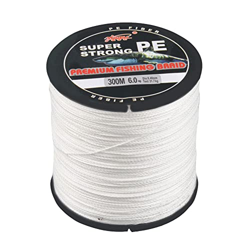 LSHEL Geflochtene Angelschnur 4 Fach Braided Fishing Line 300m, Weiß, 0.4# 0.10mm/4.8kg/10lb LSHEL Geflochtene Angelschnur 4 Fach Braided Fishing Line 300m, Weiß, 0.4# 0.10mm/4.8kg/10lb von LSHEL
