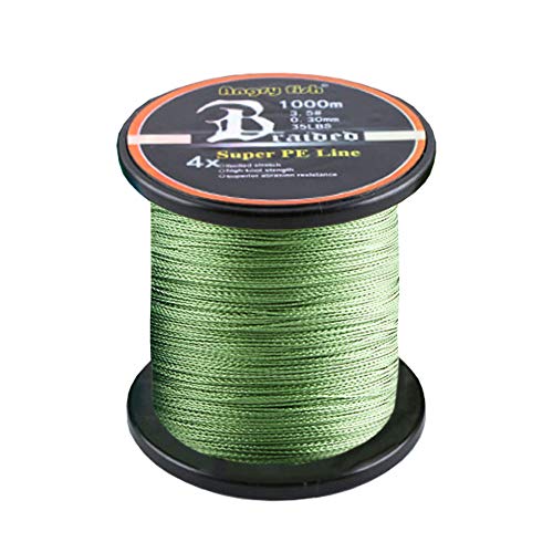 LSHEL Geflochtene Angelschnur 4fach 1000m PE Super Starke Geflochtene Schnüre, Armee-Grün, 4.0# 0.32mm/18.14kg/40lb LSHEL Geflochtene Angelschnur 4fach 1000m PE Super Starke Geflochtene Schnüre, Armee-Grün, 4.0# 0.32mm/18.14kg/40lb von LSHEL