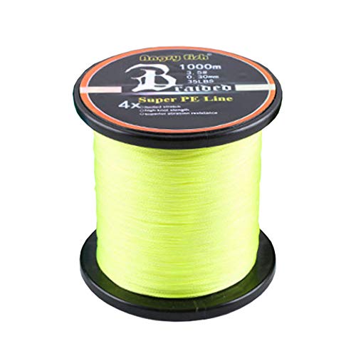 LSHEL Geflochtene Angelschnur 4fach 1000m PE Super Starke Geflochtene Schnüre, Gelb, 3.0# 0.28mm/15kg/33lb LSHEL Geflochtene Angelschnur 4fach 1000m PE Super Starke Geflochtene Schnüre, Gelb, 3.0# 0.28mm/15kg/33lb von LSHEL