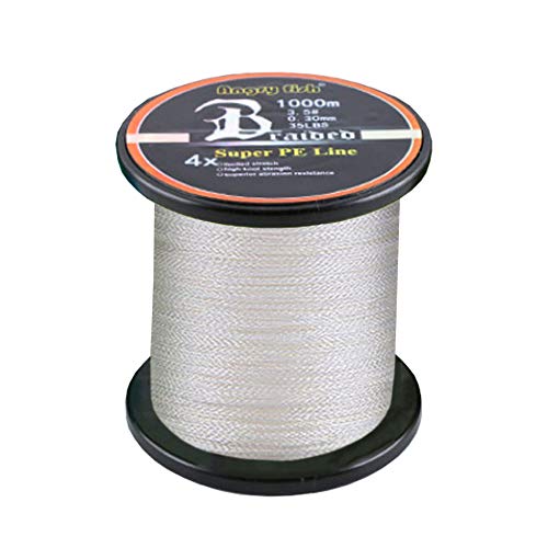 LSHEL Geflochtene Angelschnur 4fach 1000m PE Super Starke Geflochtene Schnüre, Weiß, 7.0# 0.45mm/31.75kg/70lb LSHEL Geflochtene Angelschnur 4fach 1000m PE Super Starke Geflochtene Schnüre, Weiß, 7.0# 0.45mm/31.75kg/70lb von LSHEL