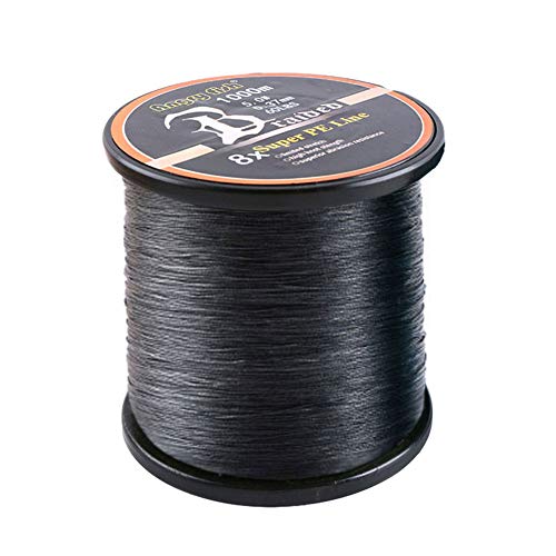 LSHEL Geflochtene Angelschnur 8fach 1000m PE Super Starke Geflochtene Schnüre, Schwarz, 0.4# 0.10mm/4.5kg/10lb von LSHEL