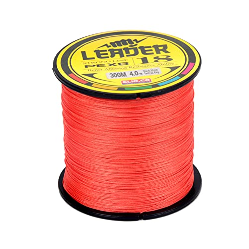 LSHEL Geflochtene Angelschnur 8fach 300m PE Super Starke Geflochtene Schnüre für Süßwasser Salzwasser, Rot, 1.0# 0.16mm/8.3kg/18lb von LSHEL