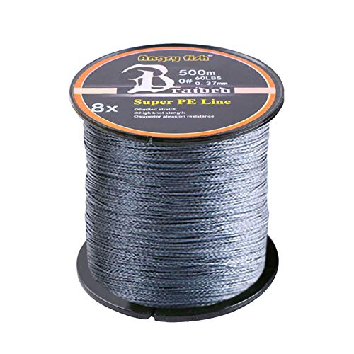 LSHEL Geflochtene Angelschnur 8fach 500m PE Super Starke Geflochtene Schnüre, Grau, 0.6# 0.12mm/6.8kg/15lb LSHEL Geflochtene Angelschnur 8fach 500m PE Super Starke Geflochtene Schnüre, Grau, 0.6# 0.12mm/6.8kg/15lb von LSHEL