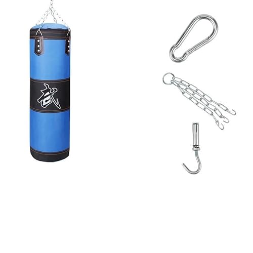 Boxsack Stehend 80cm 100cm 120cm Leere Boxen Sand Tasche Hängen Kick Sandsack Durable Boxen Schwere Boxsack Fitness Boxsack Erwachsene(Boxing Blue-60) von LSHIJI