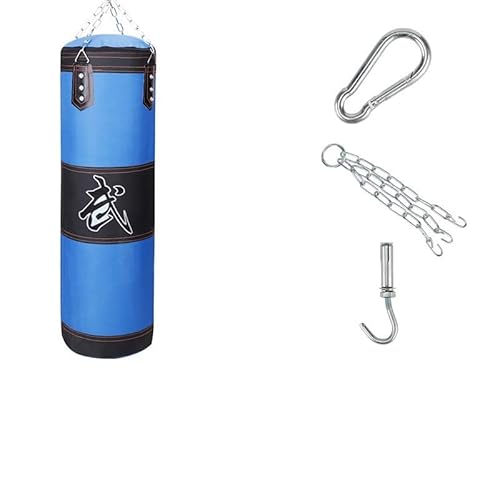 Boxsack Stehend Punch Sandsack Langlebiger hängender hohler Sandsack Boxen Schwerer Boxsack mit Metallkettenhaken Fitness-Boxtraining Boxsack Erwachsene(Boxing Blue-100) von LSHIJI