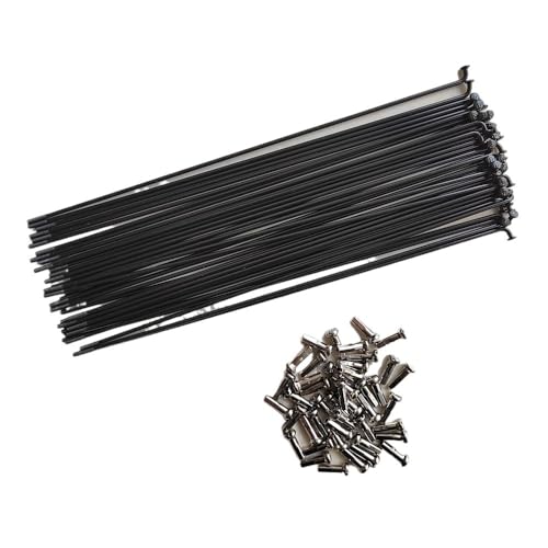 LSHIJI Fahrradspeichen 40PCS 202mm-258mm Fahrrad Speichen 14G Edelstahl Speichen Fahrrad Fahrradspeichen Schwarz(210mm) von LSHIJI