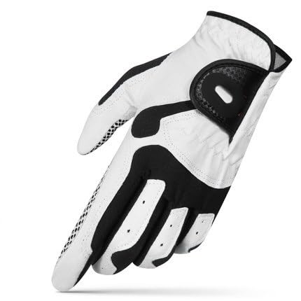 LSHIJI Golfhandschuhe 1 Stück Golfhandschuhe for Linkshänder, atmungsaktiv, for Herren, Golf-Sportfäustlinge, hochelastisch, rutschfest, Handflächenschutz Golfhandschuh(White,23) von LSHIJI