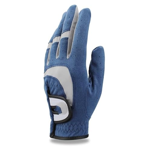 LSHIJI Golfhandschuhe 1 stücke Golf Handschuh Stoff Blau Handschuh Links Rechts Hand for Golfer Atmungsaktive Sport Anzeigen Handschuh Fahrer Handschuh Golfhandschuh(for Left Hand,S 22) von LSHIJI