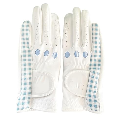 LSHIJI Golfhandschuhe Golf Handschuhe Dame Tragen Atmungsaktive rutschfeste Mode Hände Golfhandschuh(Sky Blue,21) von LSHIJI