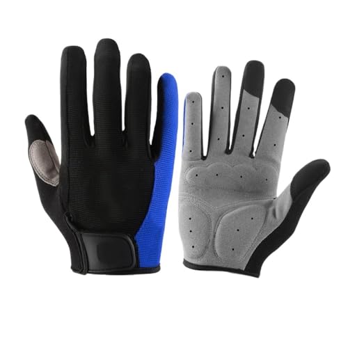 LSHIJI Motorradhandschuhe Frauen Männer Radfahren Handschuhe Volle Finger Fahrrad Anti Slip Gel Pad Motorrad MTB Rennrad Handschuh Motorrad Handschuhe(Blue,XL) von LSHIJI