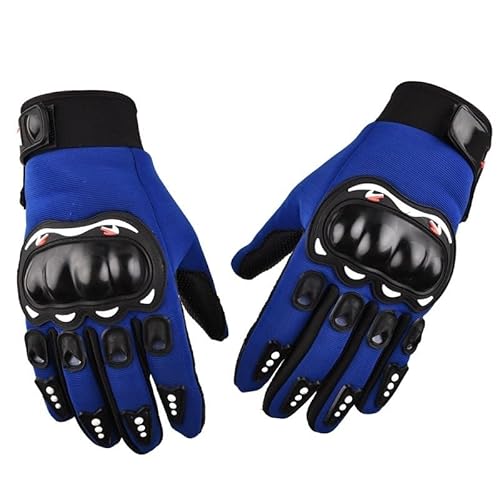 LSHIJI Motorradhandschuhe Handschuhe Atmungsaktive Schutzhandschuhe for Fahrrad, Motorrad, Outdoor, Reiten, Hartschale, Halbfinger, Fitnessstudio Motorrad Handschuhe(Full-Blue) von LSHIJI